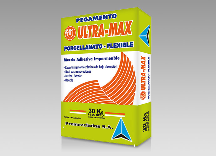 Pegamento Ultramax porcellanato flexible e impermeable